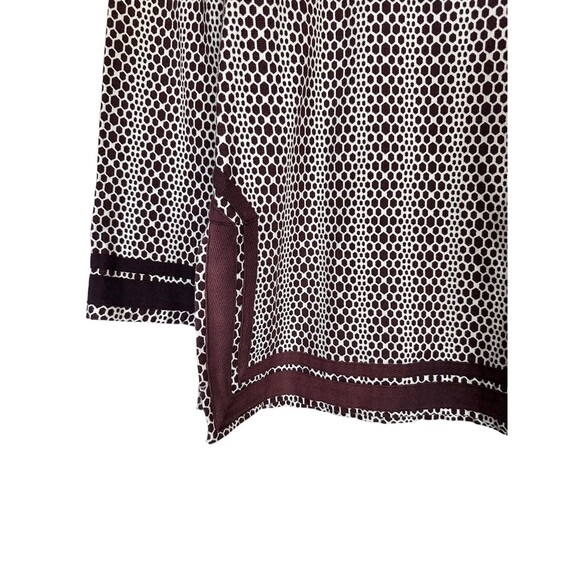 Tory Burch Brown White Honeycomb V Neck Size 6 - Picture 3 of 6